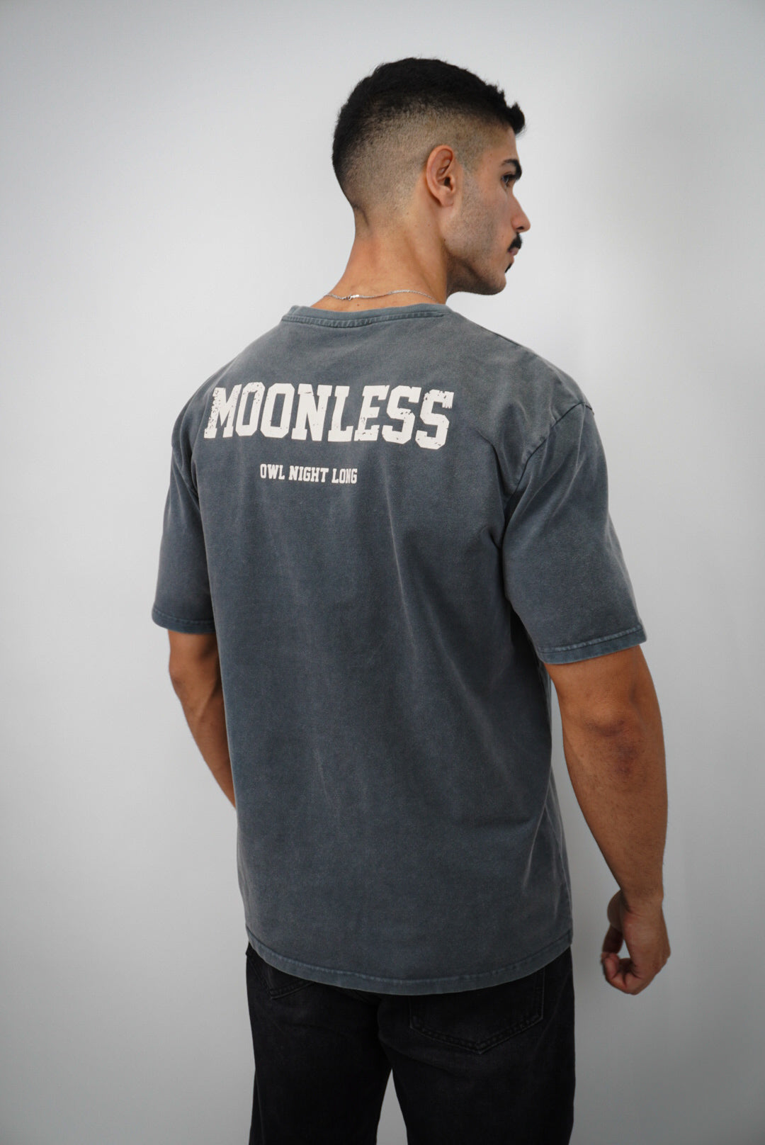 T-shirt Moonless To Front & Back - Vintage Washed Grey