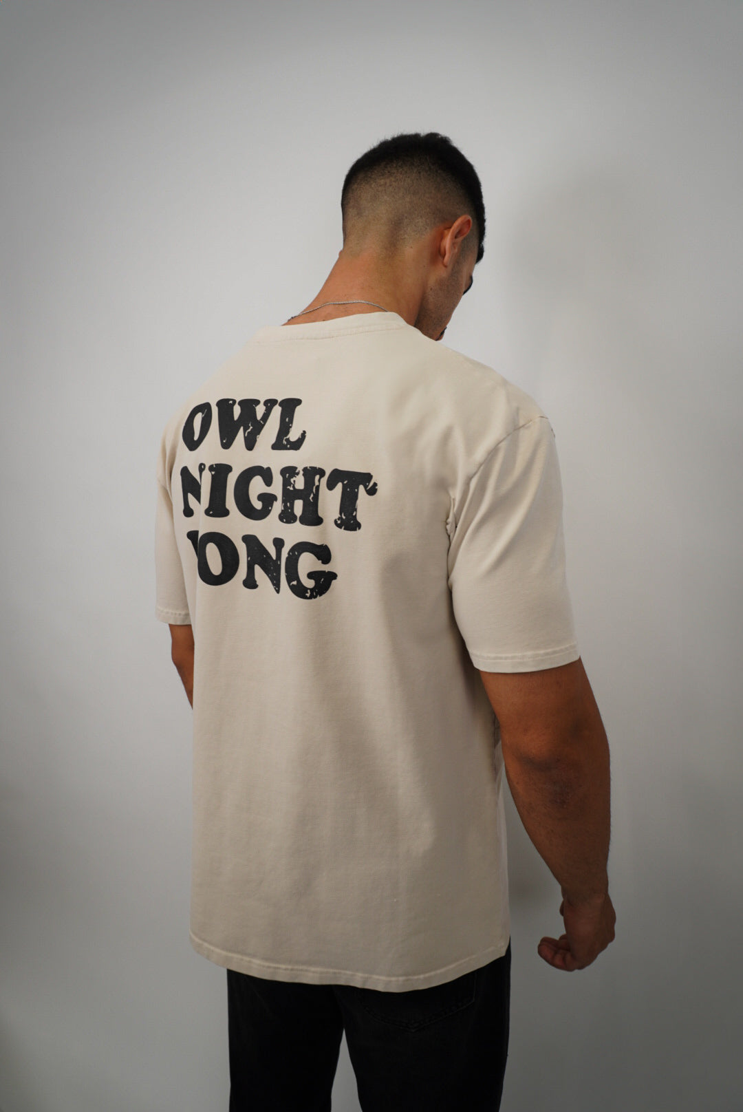 T-shirt Moonless To Front & Back - Vintage Washed Off-white
