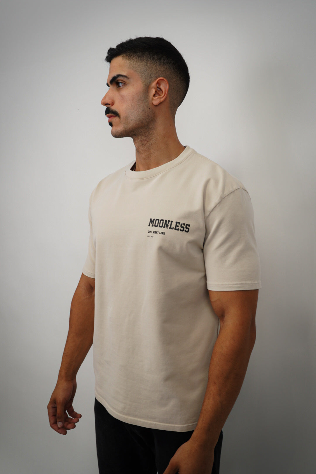 T-shirt Moonless To Front & Back - Vintage Washed Off-white
