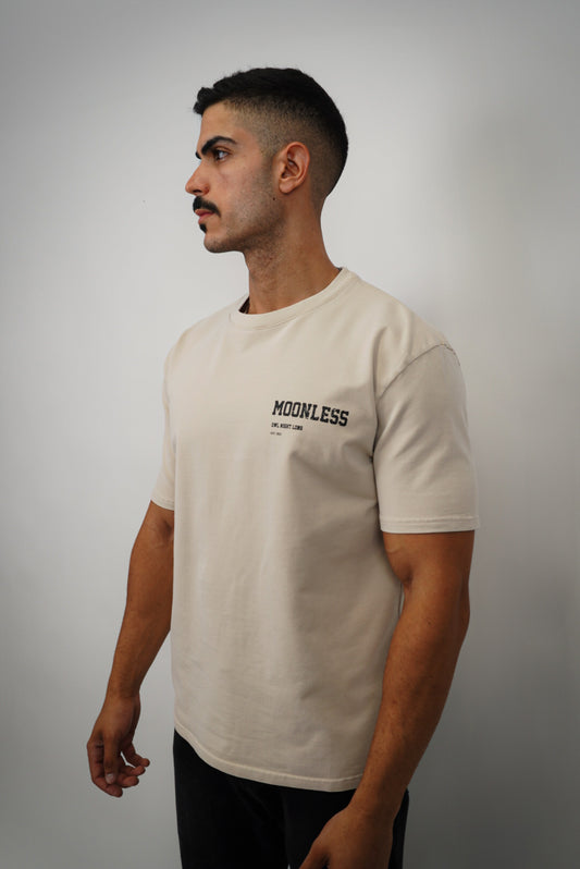 T-shirt Moonless To Front & Back - Vintage Washed Off-white