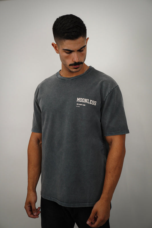 T-shirt Moonless To Front & Back - Vintage Washed Grey