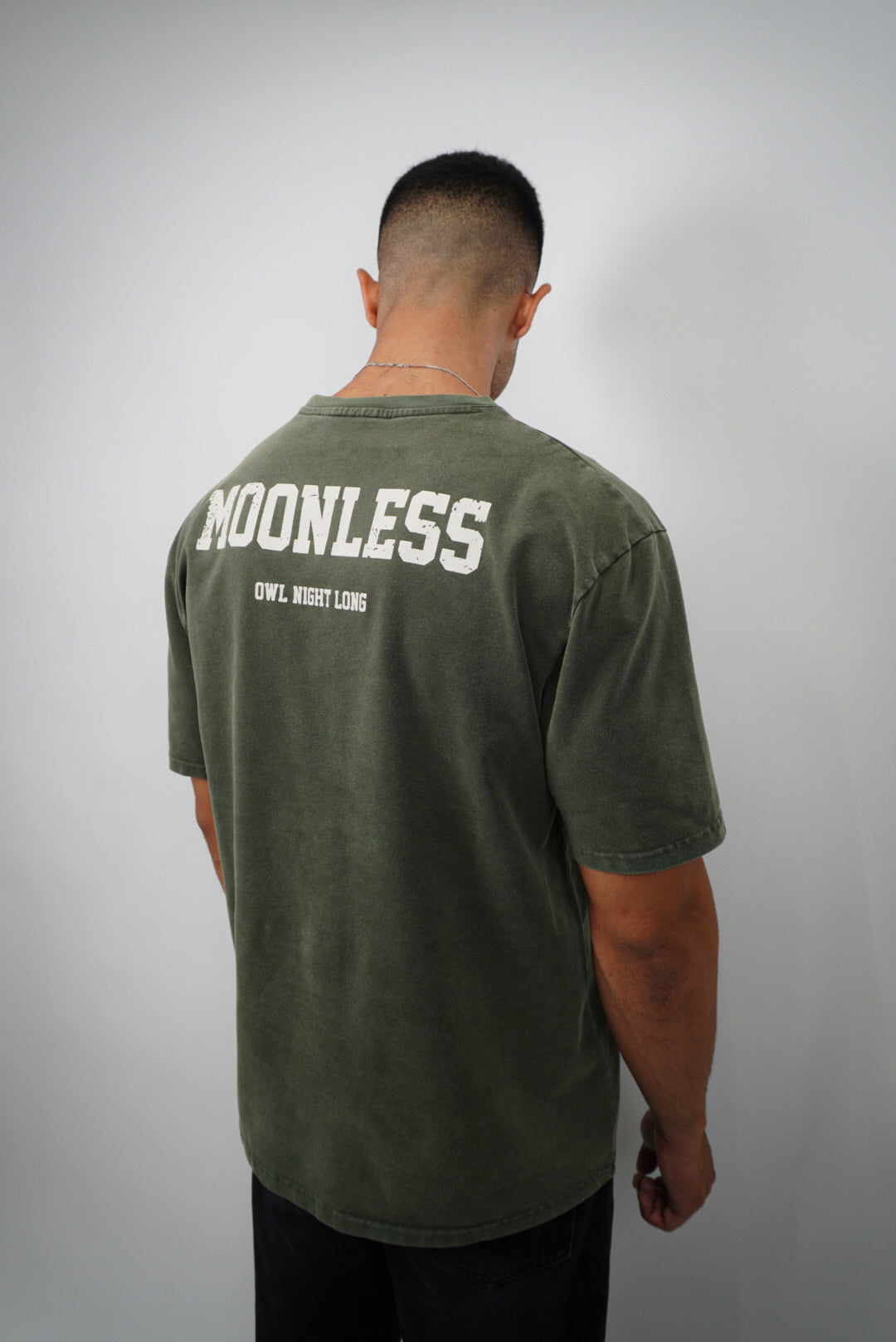 T-shirt Moonless To Front & Back -Vintage Washed Green
