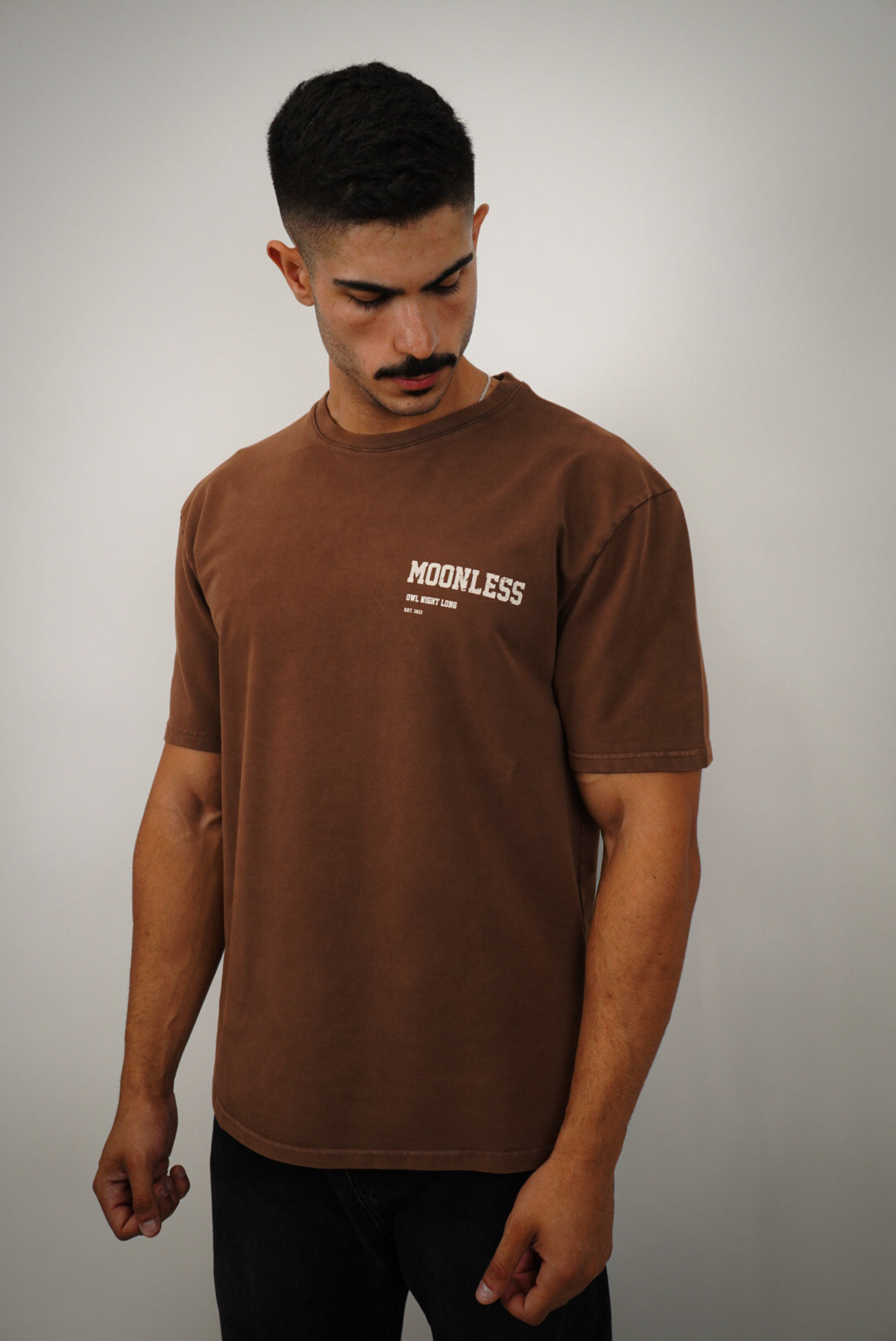 T-shirt Moonless To Front & Back - Vintage Washed Brown