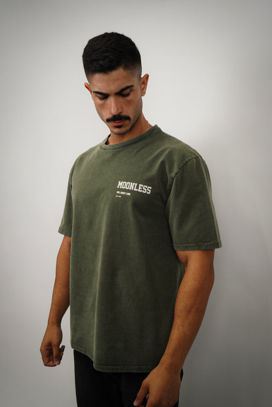 T-shirt Moonless To Front & Back -Vintage Washed Green