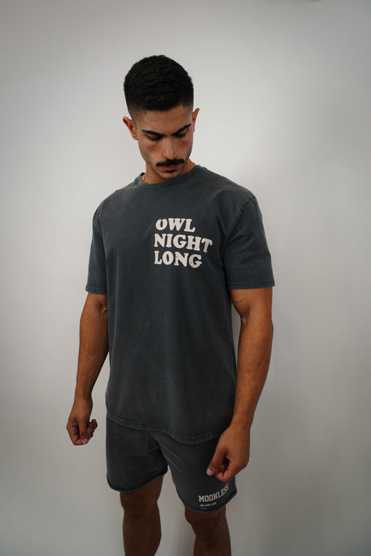 T-shirt Moonless To Front & Back - Vintage Washed Grey