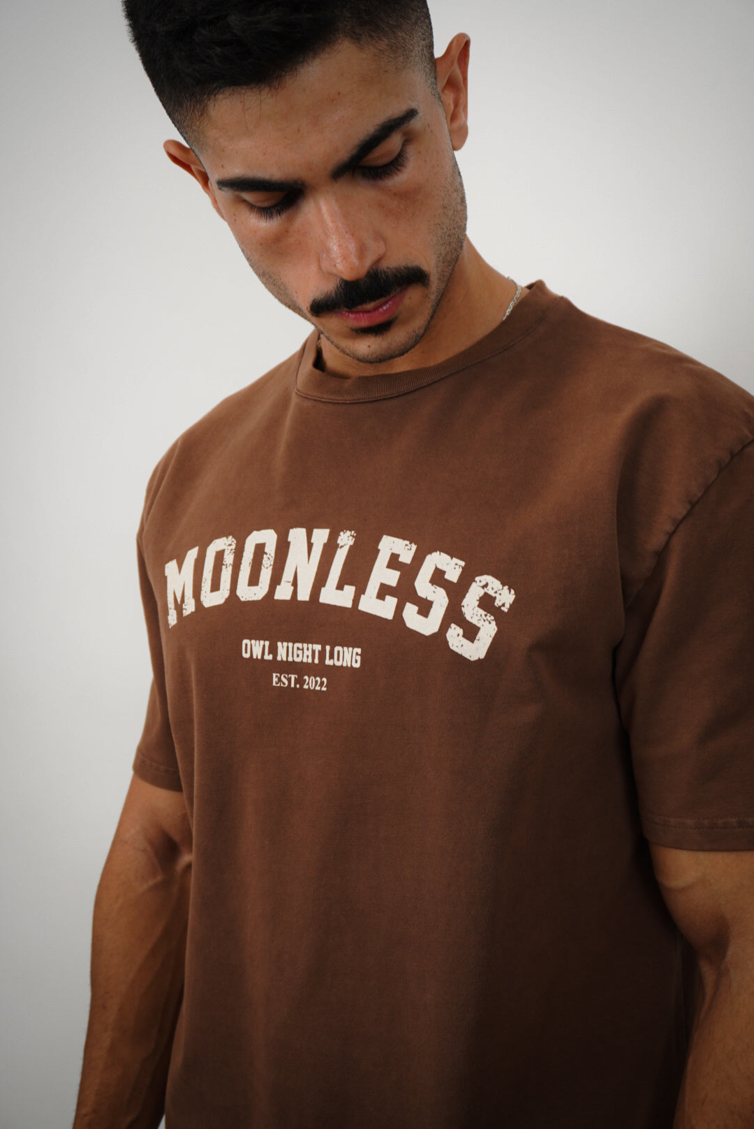 T-shirt Moonless To Front - vintage Washed Brown