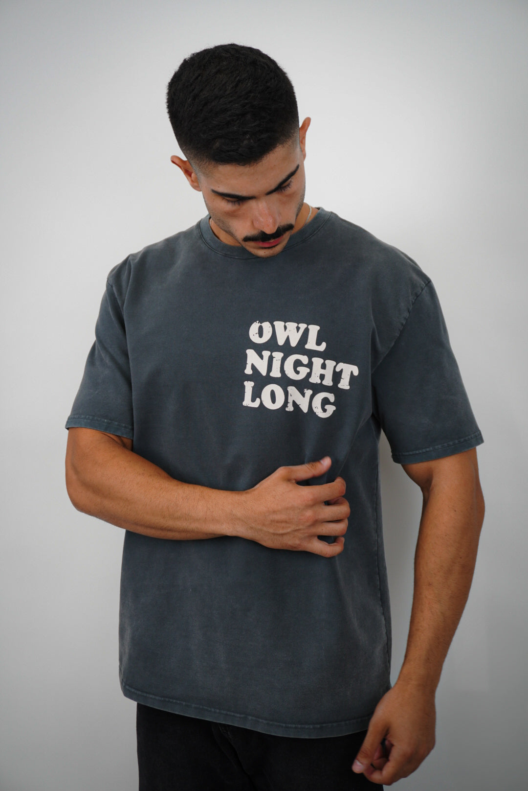 T-shirt Moonless To Front & Back - Vintage Washed Grey