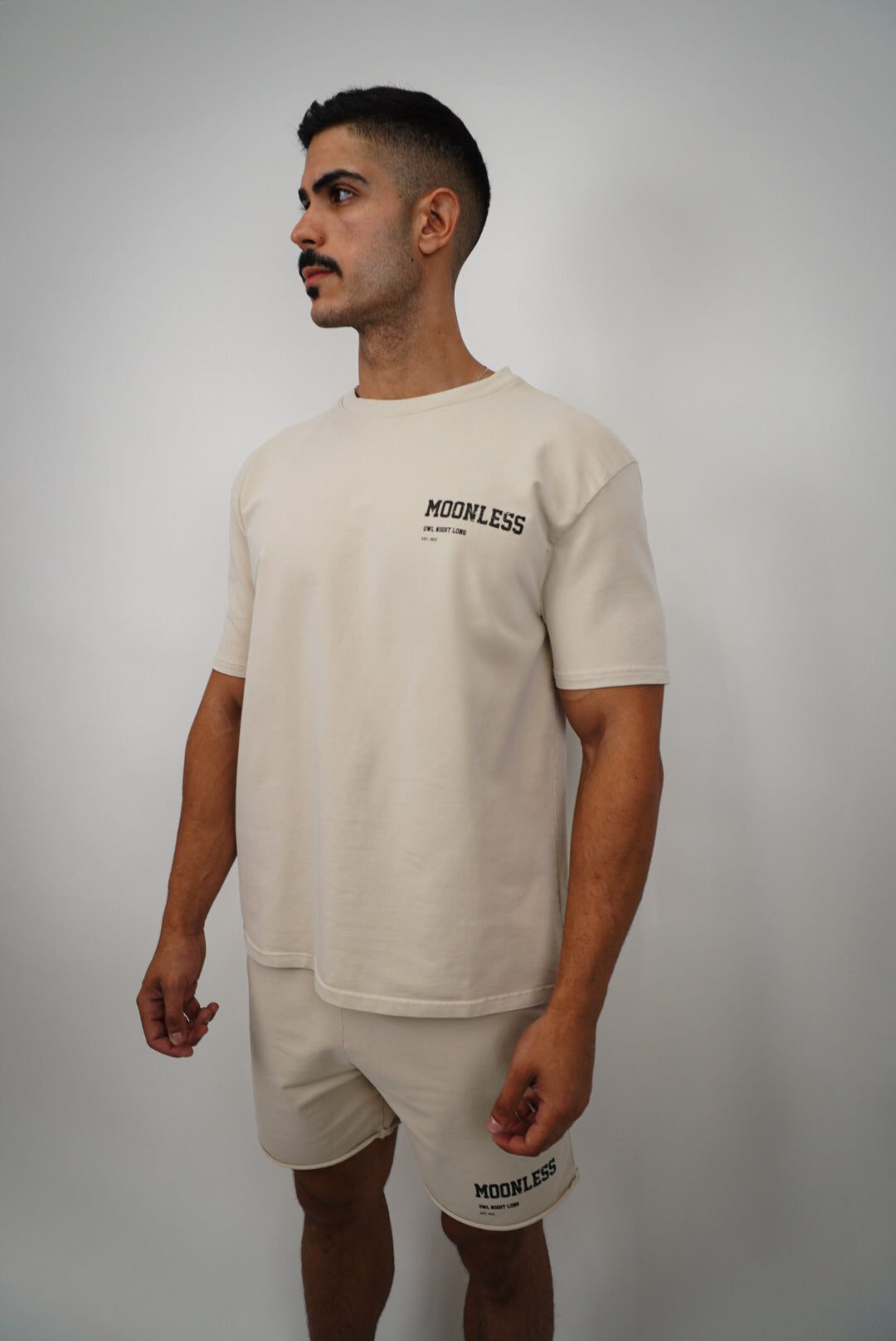 T-shirt Moonless To Front & Back - Vintage Washed Off-white