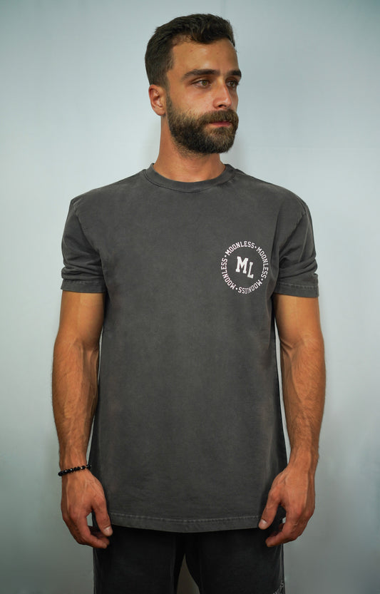 Oversized T-shirt Moonless Logo To Front and Back-Brown