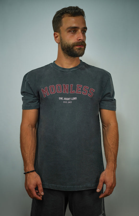 Oversized T-shirt Moonless To Front- Vintage Washed Black