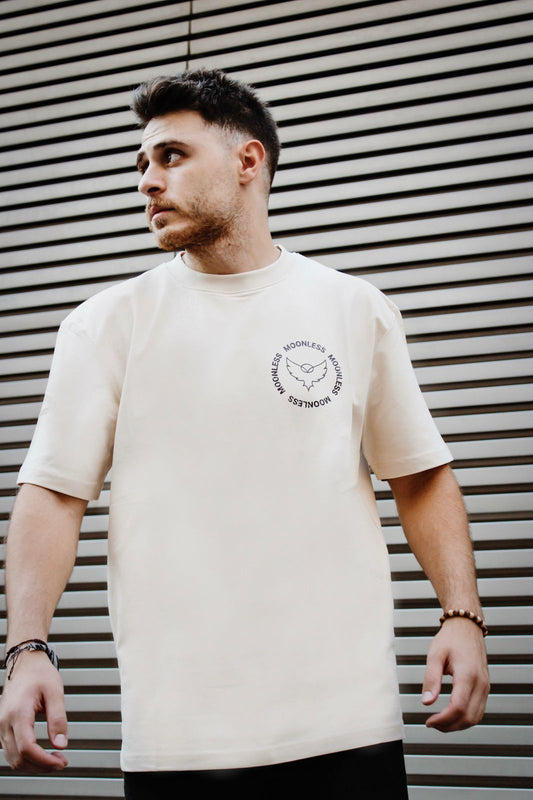 Oversized T-Shirt Moonless Logo To Front and Back - OffWhite
