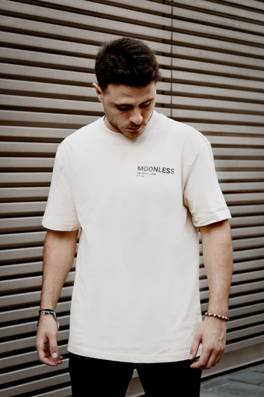 Oversized T-Shirt Moonless To Front and Back - OffWhite