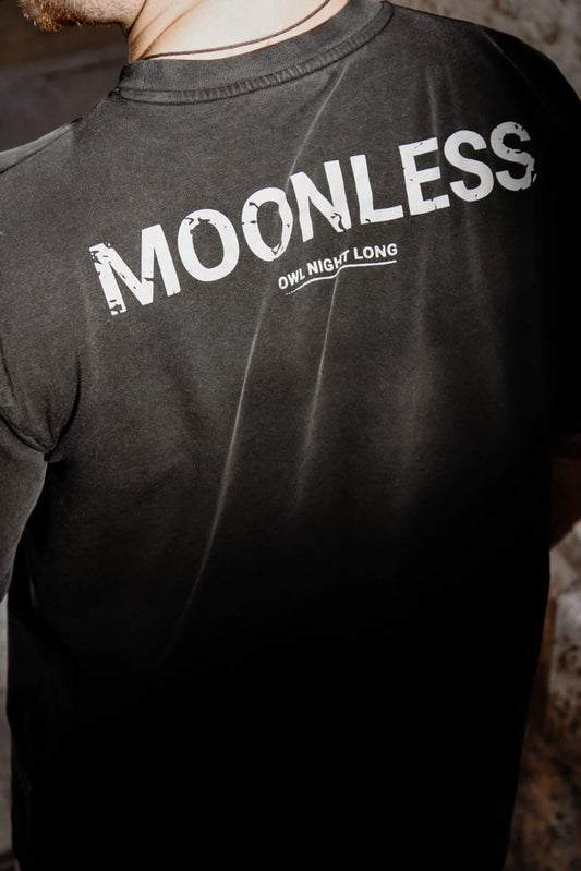 Oversized T-shirt Moonless To Front and Back - Black