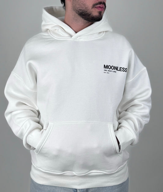 Oversize White Moonless Hoodie