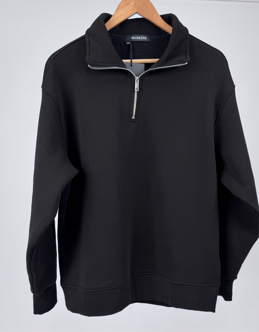 Black Zip Neck Sweatshirt