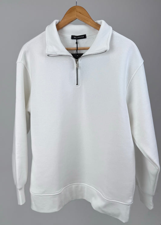 White Zip Neck sweatshirt