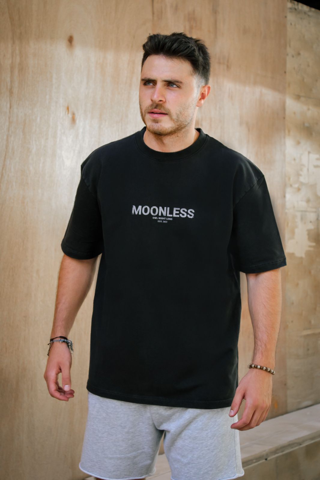 Oversized T-shirt Moonless To front - Black